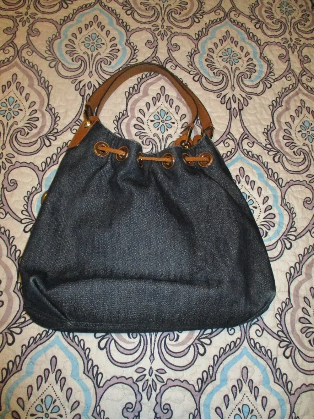 Beautiful Michael Kors Denim Tassel Marina Tote Bag